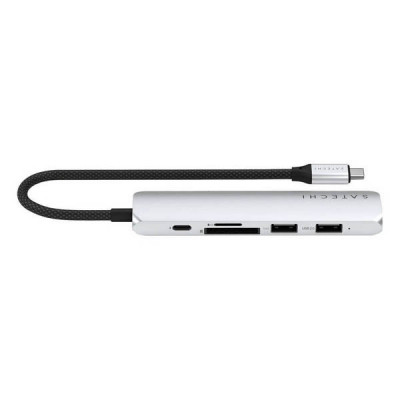 Адаптер Satechi 6-in-1 USB-C Slim Multiport Adapter 4K (ST-P6SS) Silver