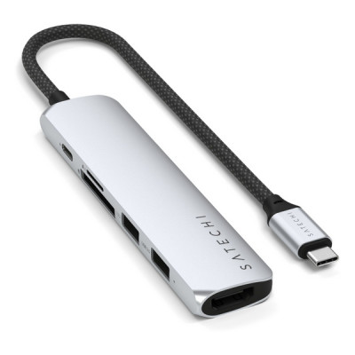 Адаптер Satechi 6-in-1 USB-C Slim Multiport Adapter 4K (ST-P6SS) Silver