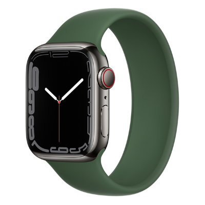 Apple Watch Series 7 GPS + Cellular 41mm Graphite Stainless Steel Case with Solo Loop (Clover)
