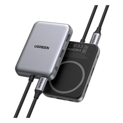 USB-хаб Ugreen CM896 7-in-1 Magnetic Multifunctional USB-C Hub (65759) Space Gray