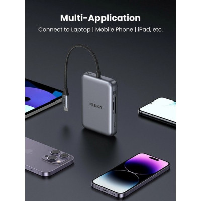 USB-хаб Ugreen CM896 7-in-1 Magnetic Multifunctional USB-C Hub (65759) Space Gray