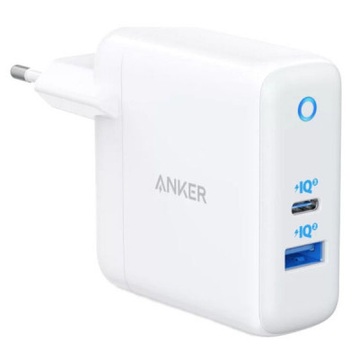 Сетевое зарядное устройство Anker PowerPort PD+2 20W+15W, цвет Белый (A2636G21), белый