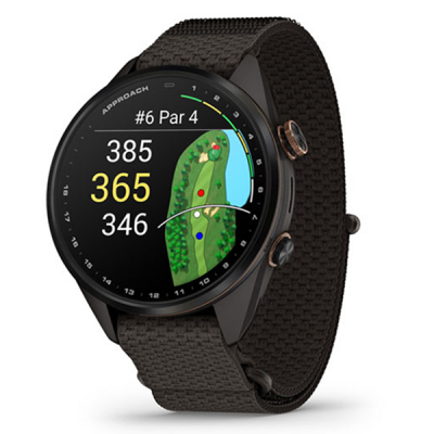 Умные часы Garmin Approach S72 43 мм Carbon Gray/Heritage Bronze DLC Titanium Bezel with Pebble Gray ComfortFit Fabric Band (010-04147-00)