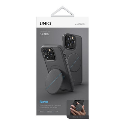Чехол Uniq Novo with magnetic grip для iPhone 14 Pro (IP6.1P(2022)-NOVOGRY) серый