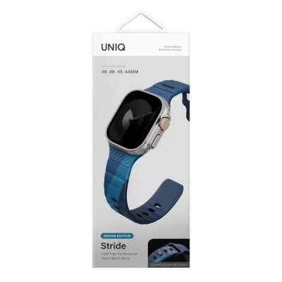 Ремешок Uniq STRIDE DE FKM Rubber для Apple Watch 49/46/45/44 мм (49MM-STRDESTMABU) Storm/Blue
