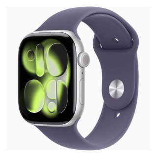 Apple Watch Series 11, 46mm, алюминий серебристого цвета, спортивный ремешок