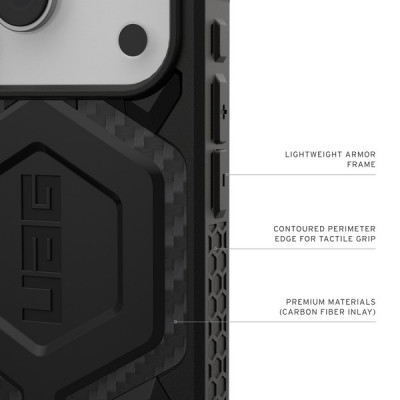 Чехол UAG Monarch Pro Magfit для iPhone 17 Pro 6.3" (114513114242) Carbon Fiber