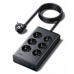 Сетевой фильтр Ugreen S622 20W 6-розеток / 3хUSB-C / 1хUSB-A / 1.5м (75141) Black