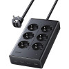 Сетевой фильтр Ugreen S622 20W 6-розеток / 3хUSB-C / 1хUSB-A / 1.5м (75141) Black