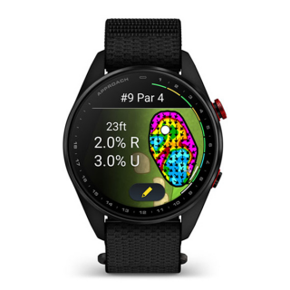 Умные часы Garmin Approach S72 47 мм Carbon Gray/Red DLC Titanium Bezel with Black ComfortFit Fabric Band (010-04148-00)