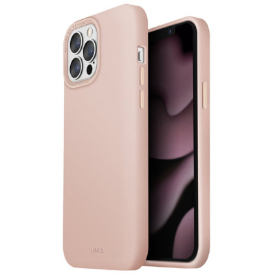 Чехол Uniq Lino MagSafe (IP6.1PHYB(2021)-LINOHMPNK) для iPhone 13 Pro, розовый