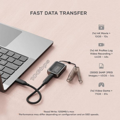 Бокс для жесткого диска Satechi Mini NVMe SSD USB4 Enclosure (ST-E2230M) серый