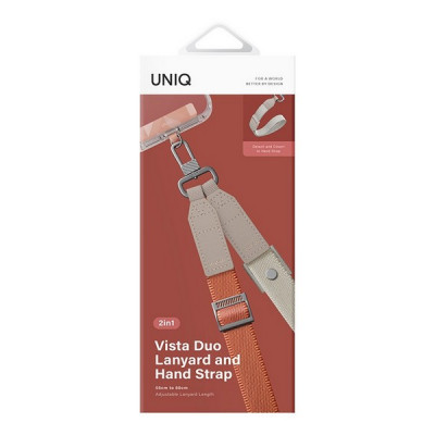 Ремешок на шею/руку Uniq Vista Duo 2-in-1 Lanyard and Handstrap (VISTADUO2IN1-TERBEG) Terracotta/Beige