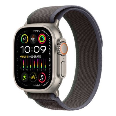 Ремешок Apple Trail Loop 49 мм Blue/Black - Natural Titanium Finish