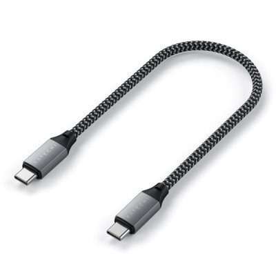 Кабель Satechi USB-C to USB-C 25 см серый космос (ST-TCC10M)
