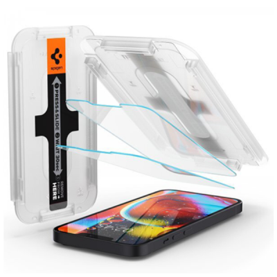 Защитное стекло Spigen Glass.Tr Ez Fit для iPhone 13/13 Pro 2 шт. (AGL03385), прозрачный