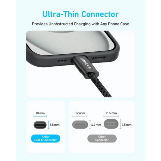 Кабель Anker Zolo Fast Charging USB-C - USB-C 240W 0.9 м (A8060H11) Black