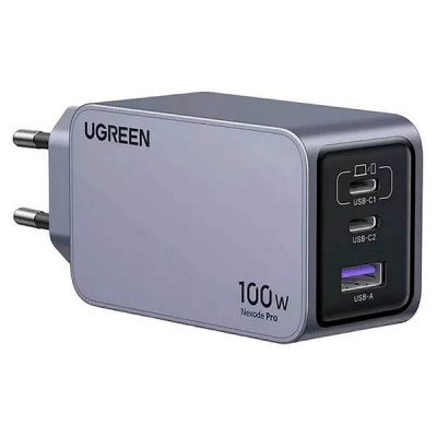 Зарядное устройство Ugreen X757 Nexode Pro GaN Tech Fast Charger (USB-A/2хUSB-C) 100W (25874) серый
