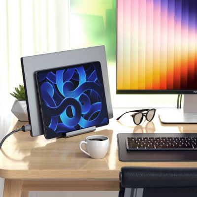 Подставка Satechi Dual Vertical Laptop Stand для ноутбуков и планшетов серый космос (ST-ADVSM)