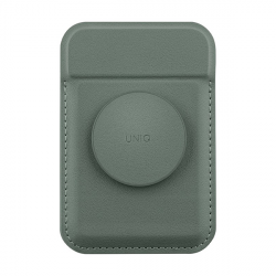 Магнитный бумажник с функцией стенда UNIQ FLIXA Magnetic card holder Pop-out Grip-stand (FLIXA-LICHENGREEN) Lichen Green