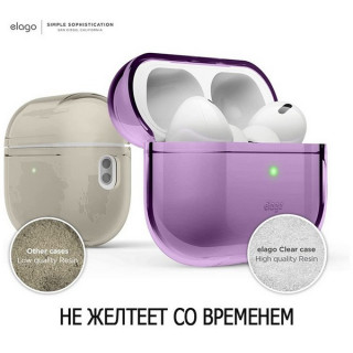 Чехол Elago Clear case with Round strap для AirPods Pro 2 (2022) (EAPP2CL-BA+ROSTR-DPU) фиолетовый