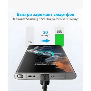 Кабель Anker 322 Type-C - Type-C 0.9 м 60 Вт (A81F5G11) Черный