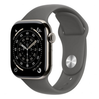Apple Watch Series 11, 42mm, титан светлого цвета, спортивный ремешок