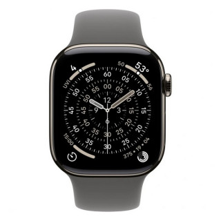 Apple Watch Series 11, 42mm, титан светлого цвета, спортивный ремешок