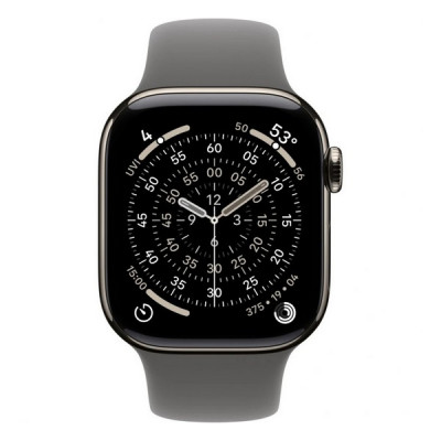 Apple Watch Series 11, 42mm, титан светлого цвета, спортивный ремешок