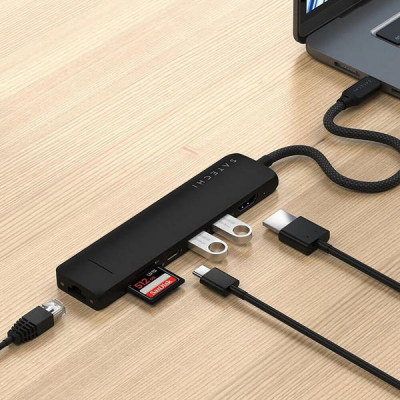 Адаптер Satechi 7-in-1 USB-C Slim Multiport Adapter with Ethernet (ST-P7SK) Black