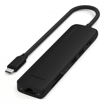 Адаптер Satechi 7-in-1 USB-C Slim Multiport Adapter with Ethernet (ST-P7SK) Black