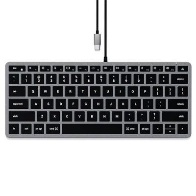 Клавиатура проводная Satechi Slim W1 USB-C Wired Keyboard-RU (ST-UCSW1M-RU), серый