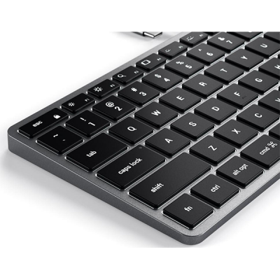 Клавиатура проводная Satechi Slim W1 USB-C Wired Keyboard-RU (ST-UCSW1M-RU), серый