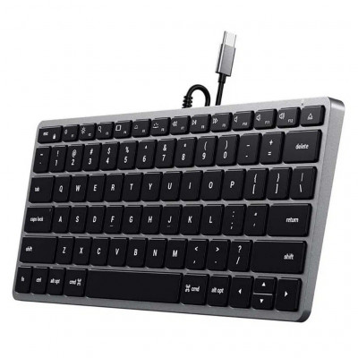 Клавиатура проводная Satechi Slim W1 USB-C Wired Keyboard-RU (ST-UCSW1M-RU), серый