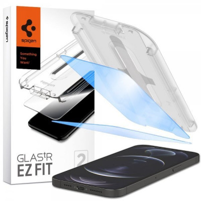 Защитное стекло Spigen GLAS.tR EZ Fit защита от синего света для iPhone 13/13 Pro 2 шт. (АГЛ03389), прозрачный