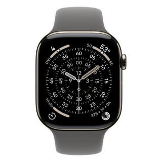 Apple Watch Series 11, 46mm, титан светлого цвета, спортивный ремешок