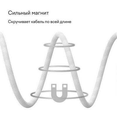 Магнитный кабель Magssory USB-C 1.2 м 60 Вт (CBL001s) Silver