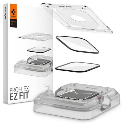 Защитное стекло Spigen ProFlex EZ Fit для Apple Watch 45 мм 2 шт. (AFL04051), черно-прозрачный