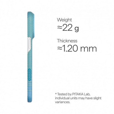 Чехол Pitaka Edge Case для iPhone 18 Pro Max / 17 Pro Max (KI1812PM) Lucid Blue (Glints of Gold)