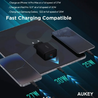 Сетевое зарядное устройство Aukey Swift Series PD 30 Вт USB-C (PA-R1T) черный