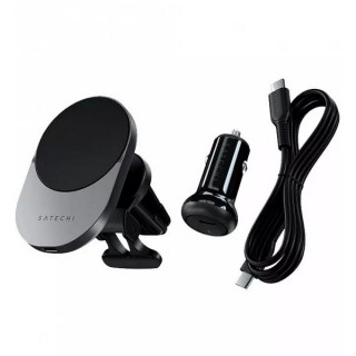 Автомобильное беспроводное зарядное устройство Satechi Qi2 Wireless Car Charger 15W (ST-Q2CCM) серый