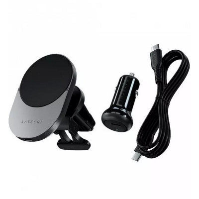 Автомобильное беспроводное зарядное устройство Satechi Qi2 Wireless Car Charger 15W (ST-Q2CCM) серый