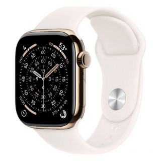 Apple Watch Series 11, 42mm, титан золотого цвета, спортивный ремешок