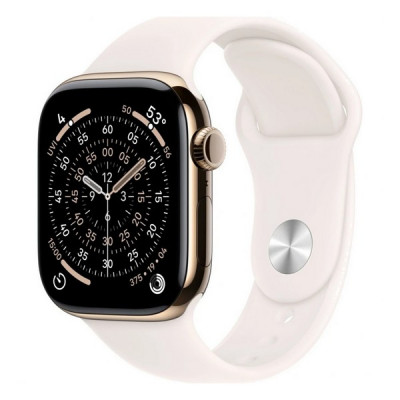 Apple Watch Series 11, 42mm, титан золотого цвета, спортивный ремешок