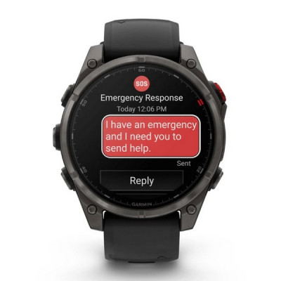 Garmin Fenix 8 Pro 47 мм Amoled Sapphire Carbon Gray DLC Titanium with Black/Pebble Gray Silicone Band (010-03198-00/010-03198-01)