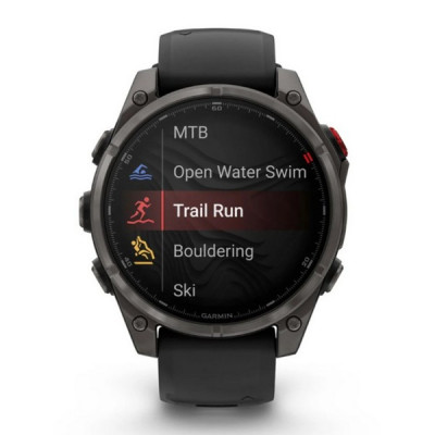 Garmin Fenix 8 Pro 47 мм Amoled Sapphire Carbon Gray DLC Titanium with Black/Pebble Gray Silicone Band (010-03198-00/010-03198-01)