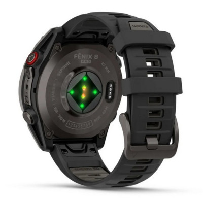 Garmin Fenix 8 Pro 47 мм Amoled Sapphire Carbon Gray DLC Titanium with Black/Pebble Gray Silicone Band (010-03198-00/010-03198-01)