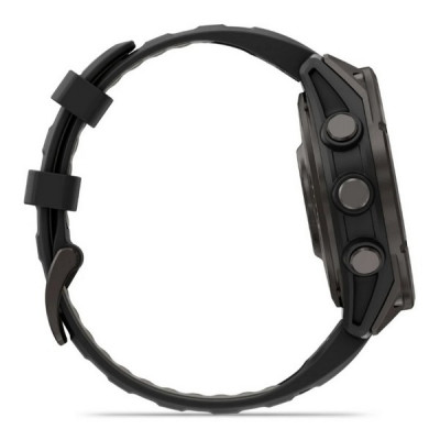 Garmin Fenix 8 Pro 47 мм Amoled Sapphire Carbon Gray DLC Titanium with Black/Pebble Gray Silicone Band (010-03198-00/010-03198-01)