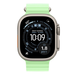 Ремешок Apple Ocean Band 49 мм Neon Green / Natural Titanium Finish