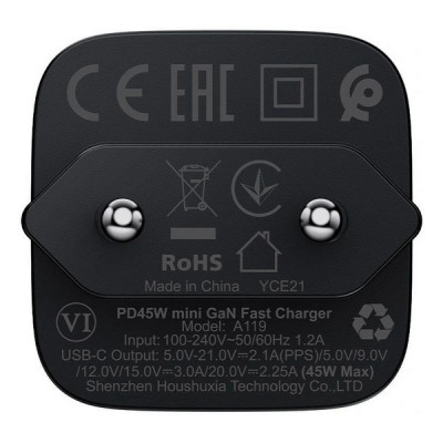 Сетевое зарядное устройство AceFast A119 PD45W mini GaN USB-C